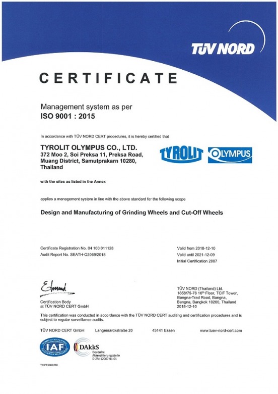 ISO 9001.15 RC - CERTIFICATE Tyrolit Olympus 2019 - 1_0